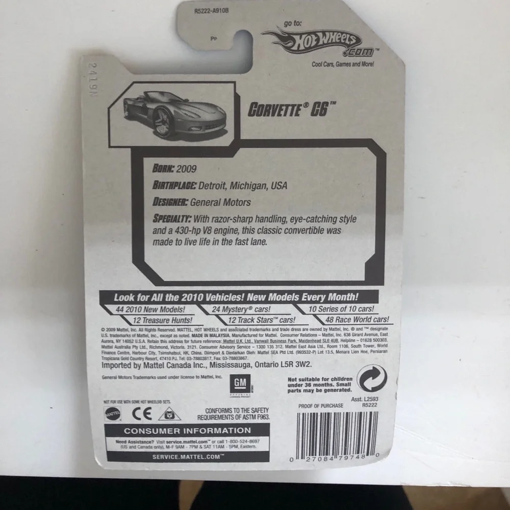 New in package Hot Wheels Corvette C6 Burnt Orange